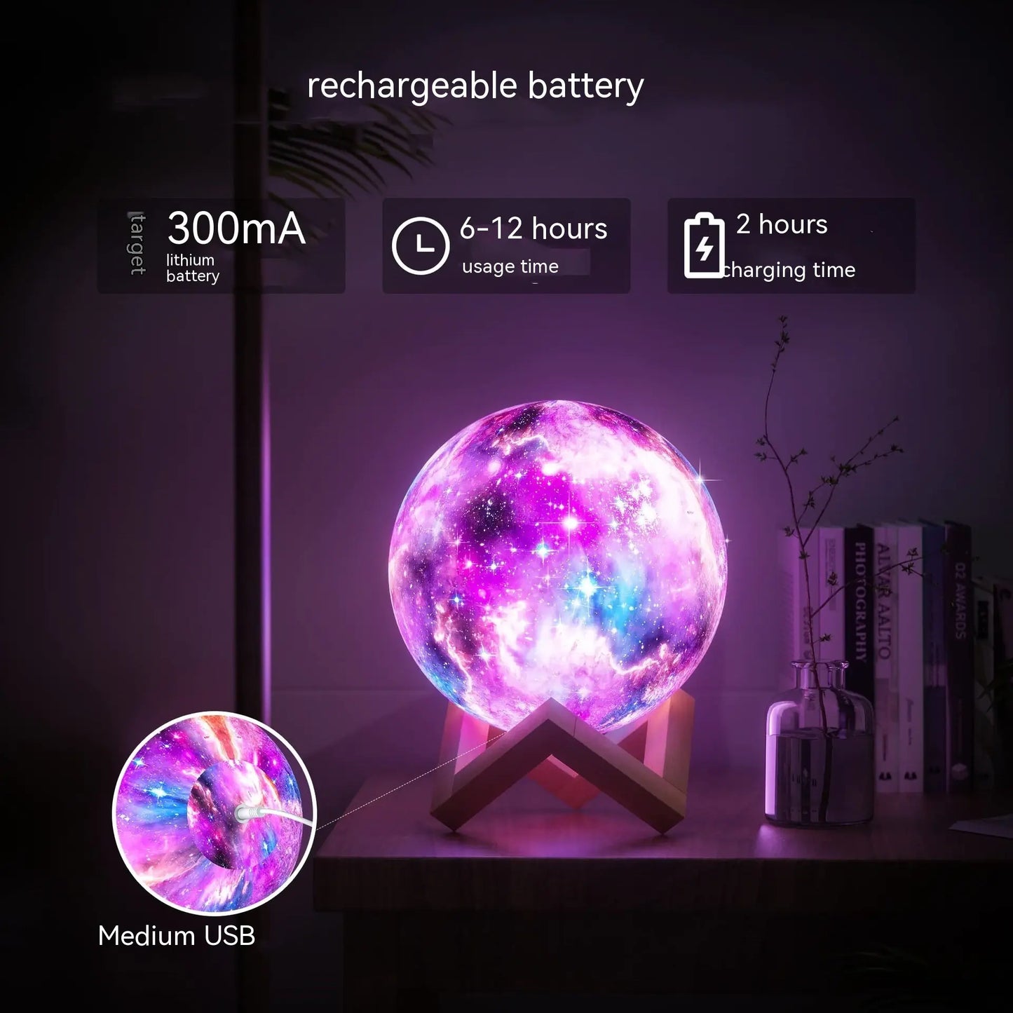 Galaxy Moon Lamp