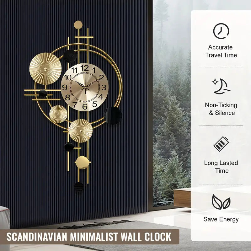 Metal Wall Clock Decorative 3D