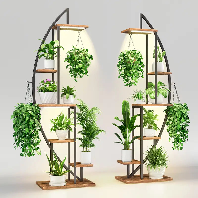 Indoor Plant Stands with Grow Lights, 6-tier Indoor Display Stands