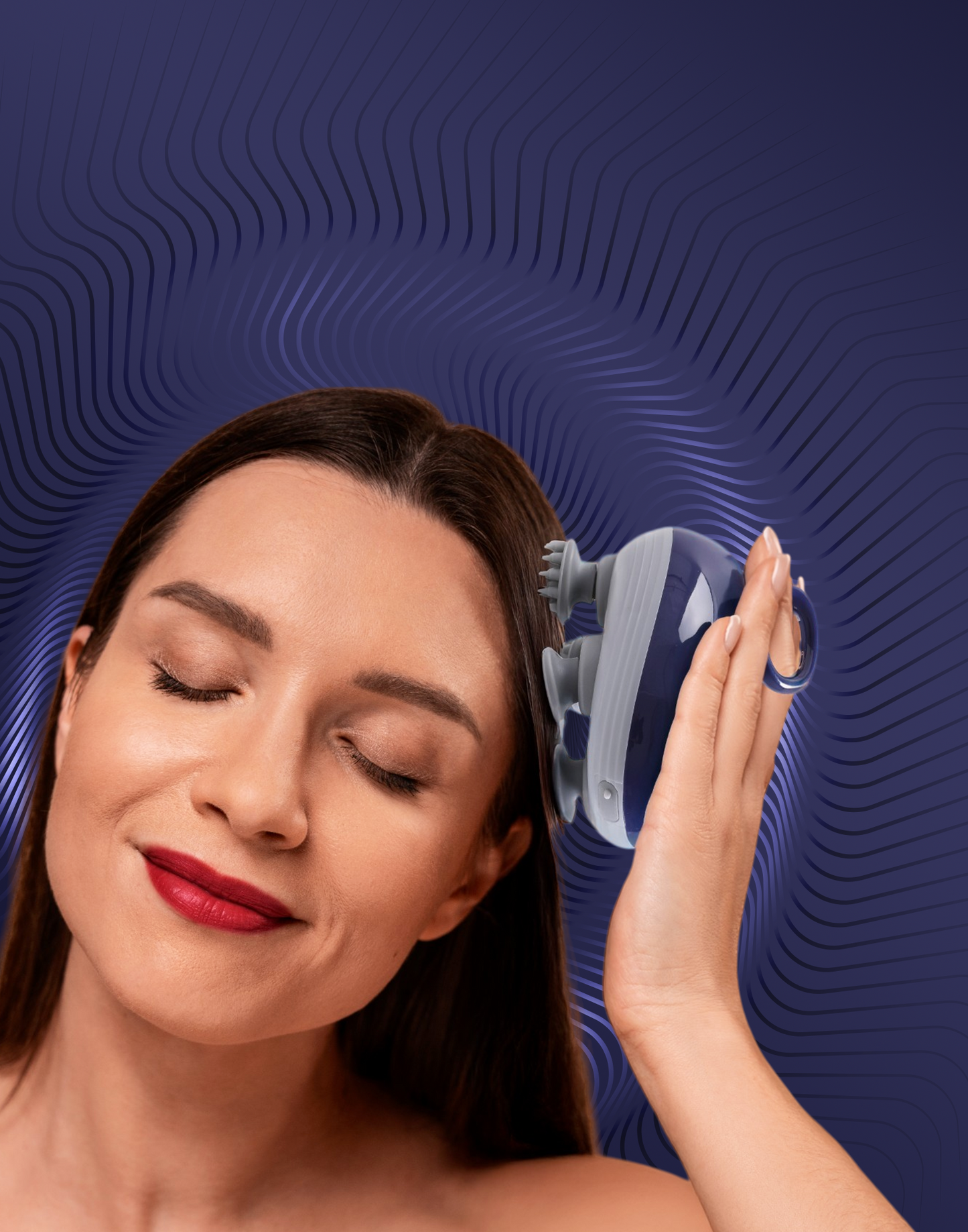 HM 240 HealthSense Rechargeable Scalp Massager with Red Light Therapy, 96 Acupressure Points, and 3 Speed Modes for Hair Growth & Relaxation