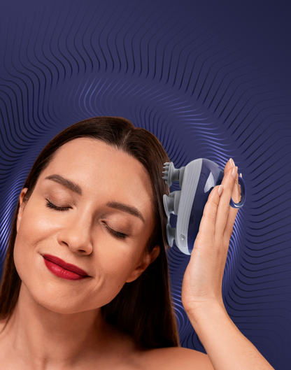HM 240 HealthSense Rechargeable Scalp Massager with Red Light Therapy, 96 Acupressure Points, and 3 Speed Modes for Hair Growth & Relaxation