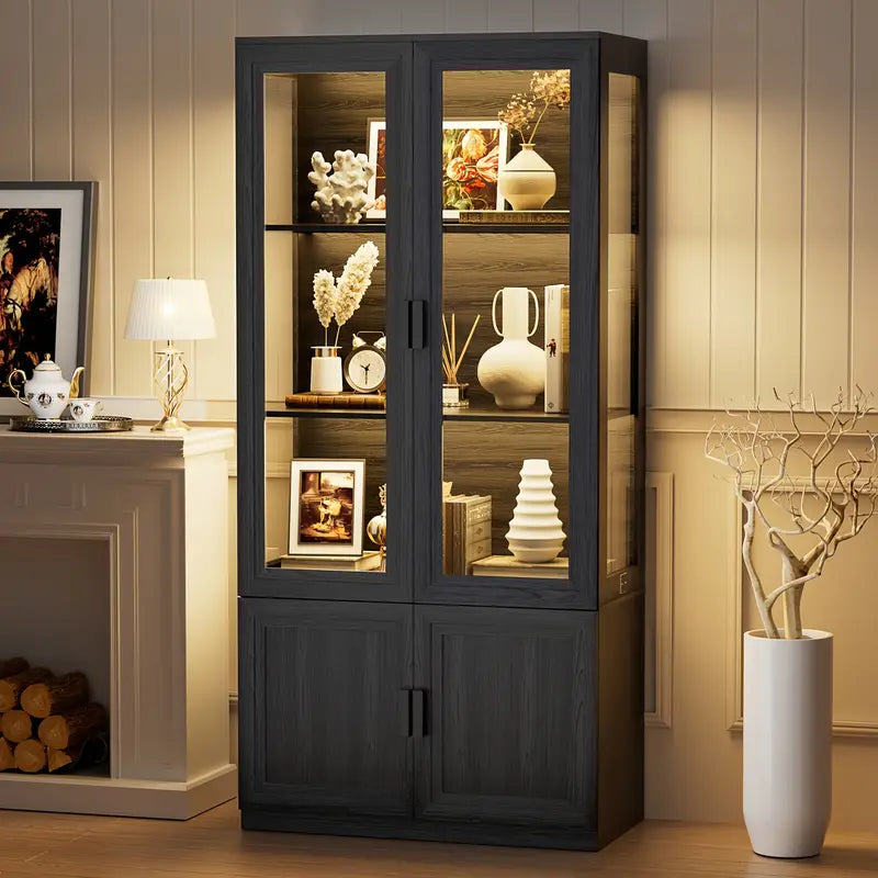 Storage Display Cabinet With 3 LED Light