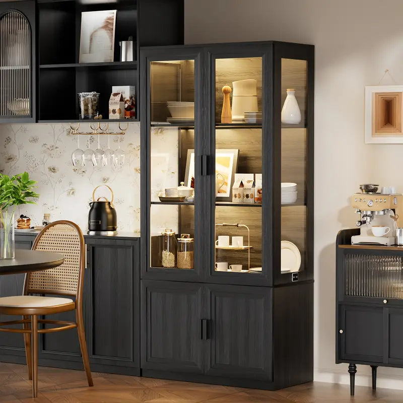 Storage Display Cabinet With 3 LED Light