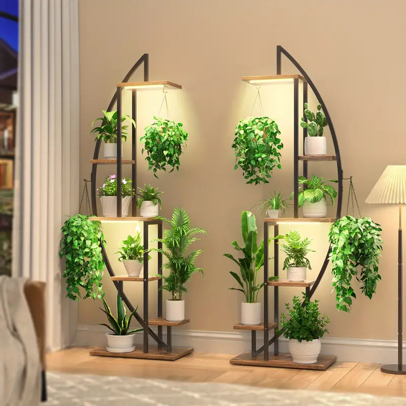 Indoor Plant Stands with Grow Lights, 6-tier Indoor Display Stands