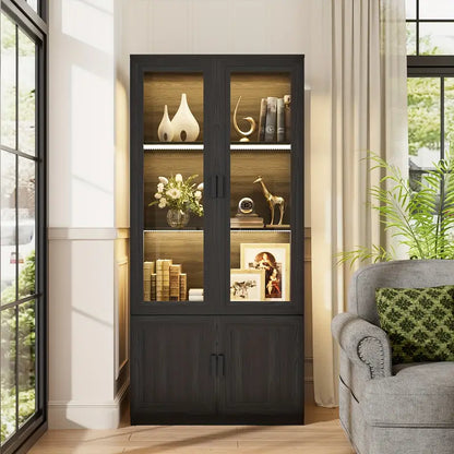Storage Display Cabinet With 3 LED Light