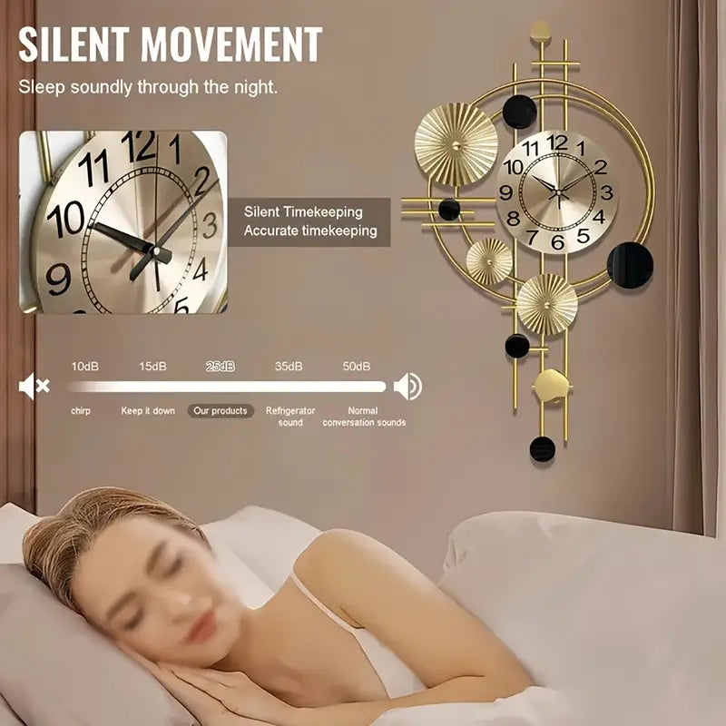 Metal Wall Clock Decorative 3D