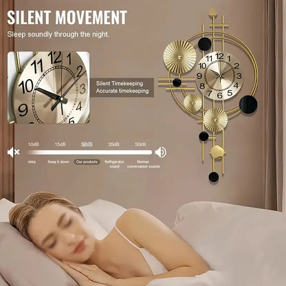 Metal Wall Clock Decorative 3D