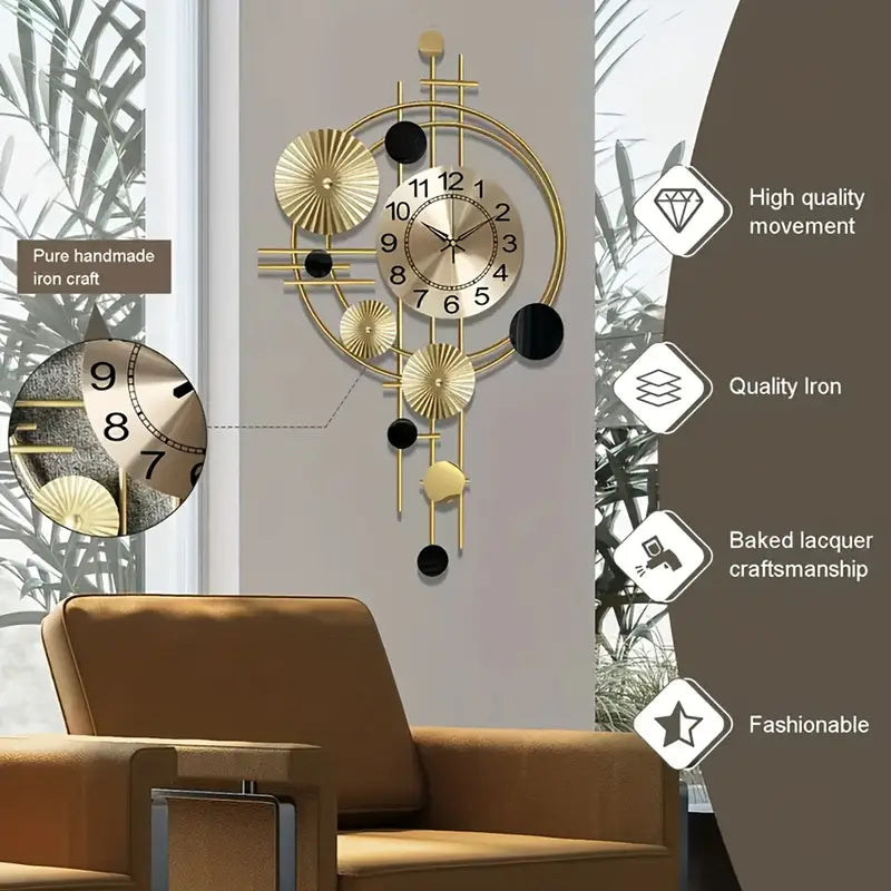 Metal Wall Clock Decorative 3D